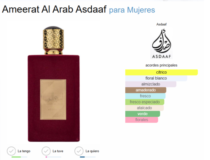 LATTAFA ASDAAF AMEERAT AL ARAB EDP 100ML