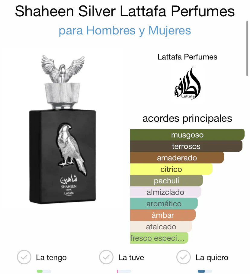 LATTAFA SHAHEEN SILVER EDP 100ML